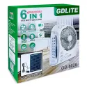 6 IN 1 Solar Fan 8" 3.2V With LED Lamp, GD8028