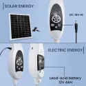 OSmart 16" 12V Rechargeable Stand Fan With Solar Panel & 2 Bulbs OS10106