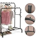 2 Tiers Metal Rail Clothes Hanger TW603 150(H)x110(L)x57(W)cm