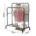 2 Tiers Metal Rail Clothes Hanger TW603 150(H)x110(L)x57(W)cm