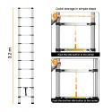 3.2m Multi-uses Extendable Aluminum Straight Ladder 8.5kg 11 Steps