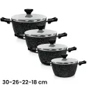 ALMA Marble Induction Cookware Set of 17Pcs 