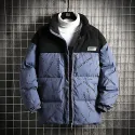 Men's Cotton Padded Jacket, Printed Navy Blue